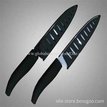 Black and White Ceramic Chef Knife with PP Sheath